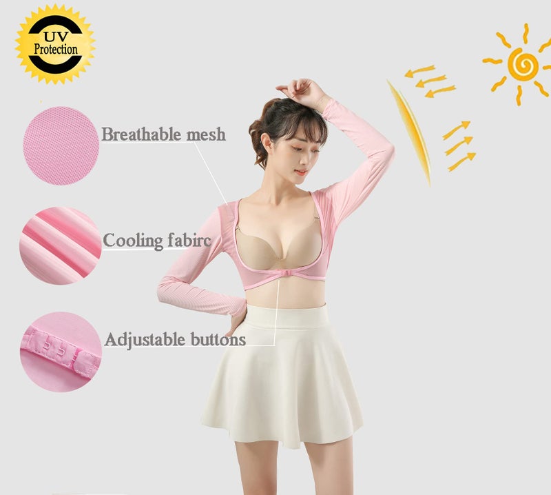 Ciguo Women's Golf Cooling Shawl Outdoor Sun Protection Arm Sleeves - Image 2